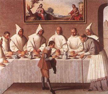 弗朗西斯科 德 囌巴朗 St Hugo of Grenoble in the Carthusian Refectory